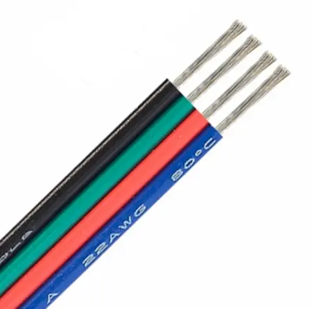 Fil de câblage 4 couleurs 22AWG pour ruban de led RGB